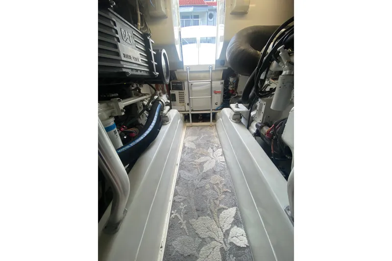 Slide: The Image of Engine room of 2005 Ocean Yacht 50' Super Sport with CAT marine power. - 32