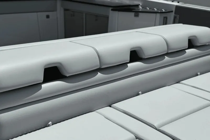 Slide: The Image of The 2024 Aviara AV40 OB features luxurious, cushioned seating with a modern design. - 14