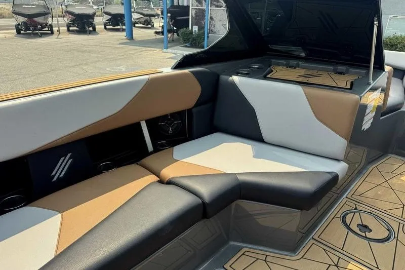 Slide: The Image of 2022 ATX Surf Boats 20 Type-S interior with stylish, multi-tone seating and modern design. - 3