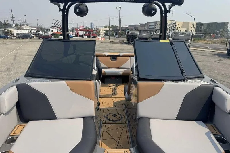 Slide: The Image of 2022 ATX Surf Boats 20 Type-S interior with stylish seating and modern design. - 2