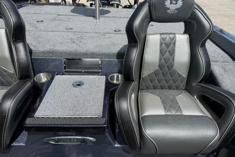 Slide: The Image of Luxurious seating in 2027 Phoenix 921 Elite X boat with diamond-stitched upholstery. - 10