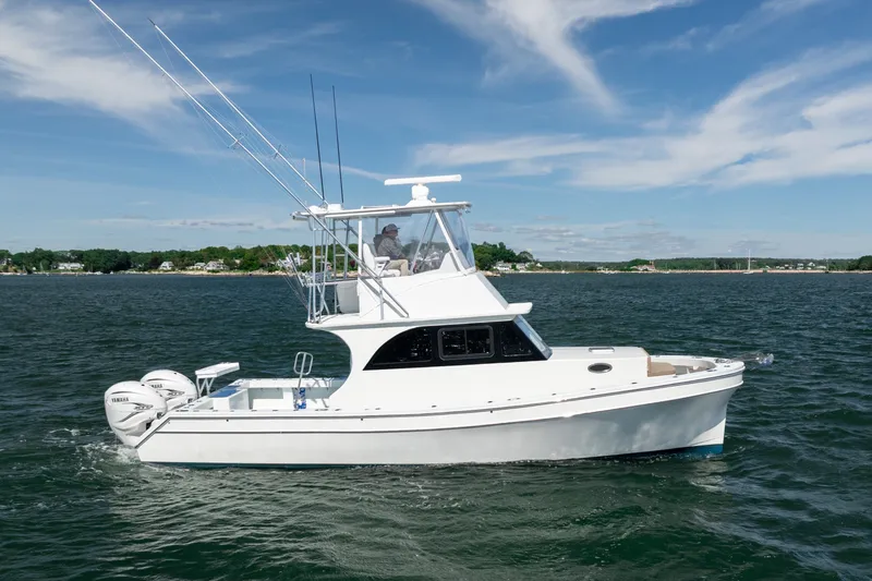 The Image of 2023 Millennium Marine 37 Walk Around Fly Bridge Sportfish on open water. - 1