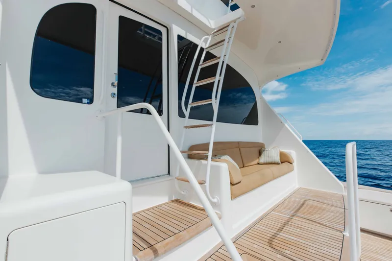 Slide: The Image of Luxury Viking 76 Enclosed Bridge yacht deck with seating, ocean view, 2012 model. - 33