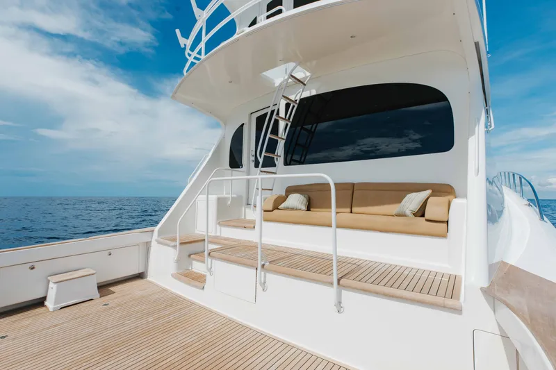 Slide: The Image of Luxury Viking 76 Enclosed Bridge yacht deck with seating, ocean view, 2012 model. - 29