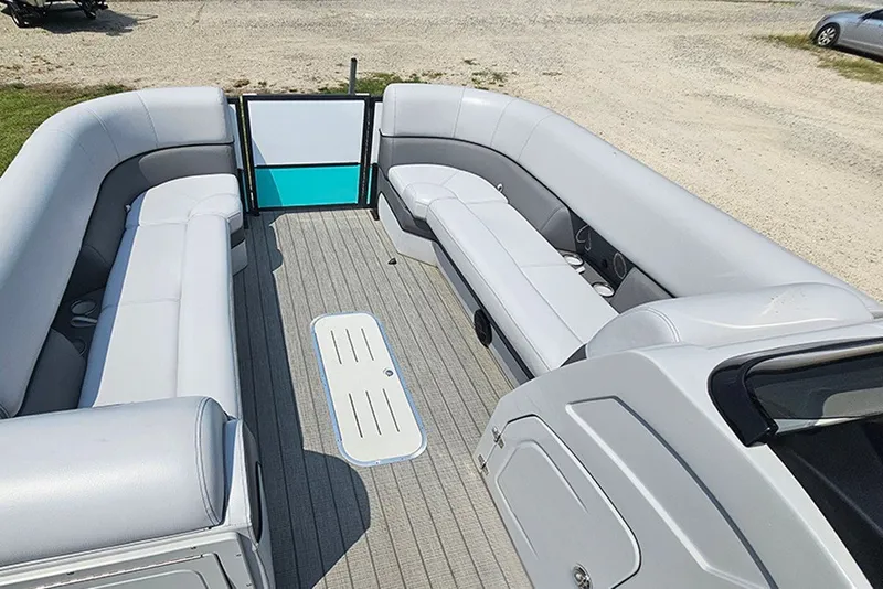 Slide: The Image of 2026 Bentley Pontoons 253 Elite Swingback DC interior with spacious seating and modern design. - 20
