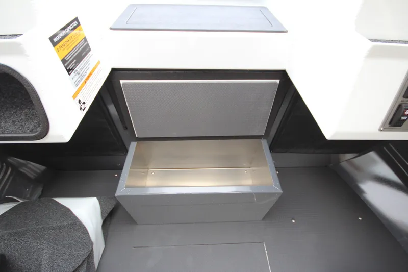 Slide: The Image of Storage compartment in 2027 Weldcraft 240 Maverick DV boat interior. - 26