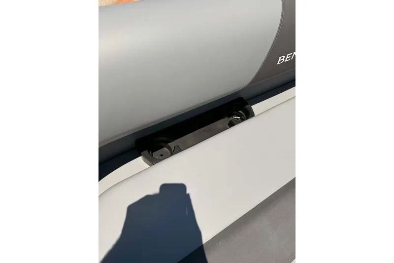 Slide: The Image of 2024 Bennington SV 20 boat seat detail with shadow and logo visible. - 7