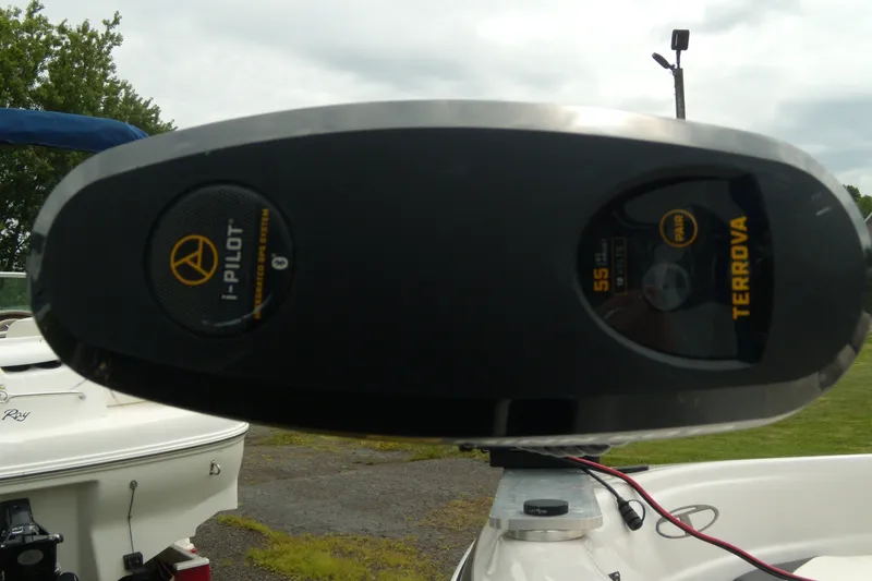Slide: The Image of Close-up of a Terrova i-Pilot trolling motor on a 2008 Tahoe Q4 SF boat. - 10
