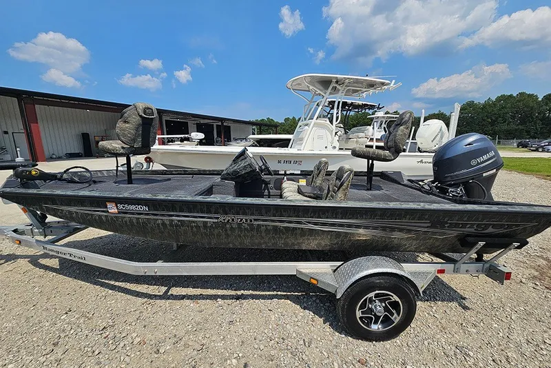 The Image of 2020 Ranger RT178 fishing boat on trailer, featuring Yamaha outboard motor. - 1
