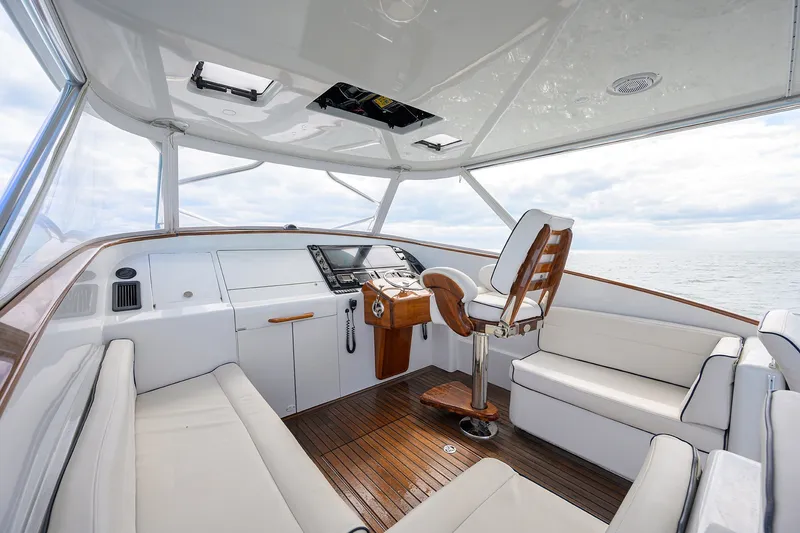 Slide: The Image of Luxurious 2014 Release Boatworks 46 interior with elegant seating and modern helm. - 31