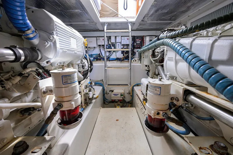 Slide: The Image of Engine room of 2014 Release Boatworks 46, showcasing mechanical components and equipment. - 60