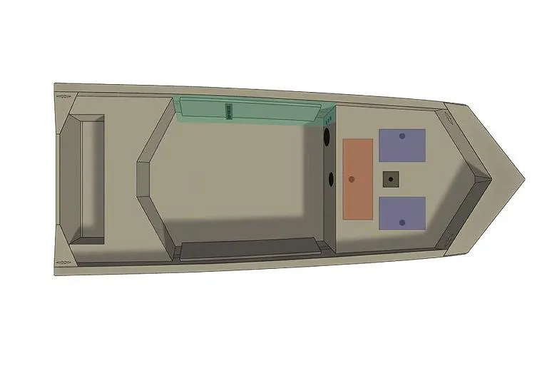Slide: The Image of Manufacturer Provided Image: Top view of 2026 Crestliner 1760 Retriever Jon Deluxe boat layout. - 20