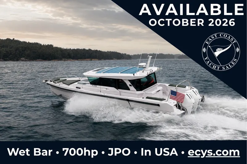The Image of Axopar 38 Cross Cabin 2027 cruising, available October 2026, 700hp, wet bar, East Coast Yacht Sales. - 0