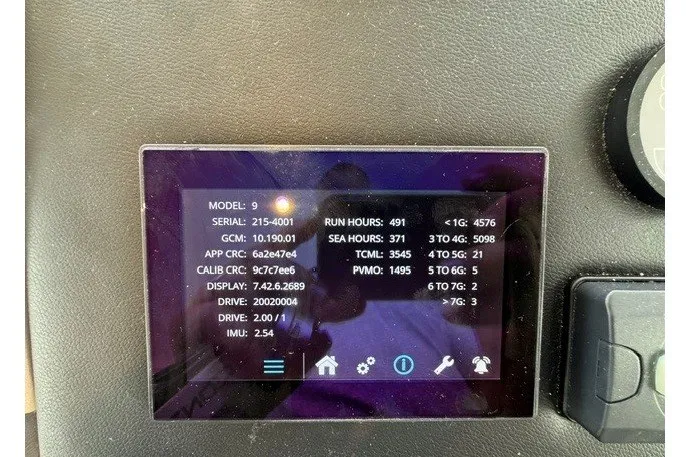 Slide: The Image of Control panel display on 2023 Azimut Fly 50 yacht, showing operational data and settings. - 23