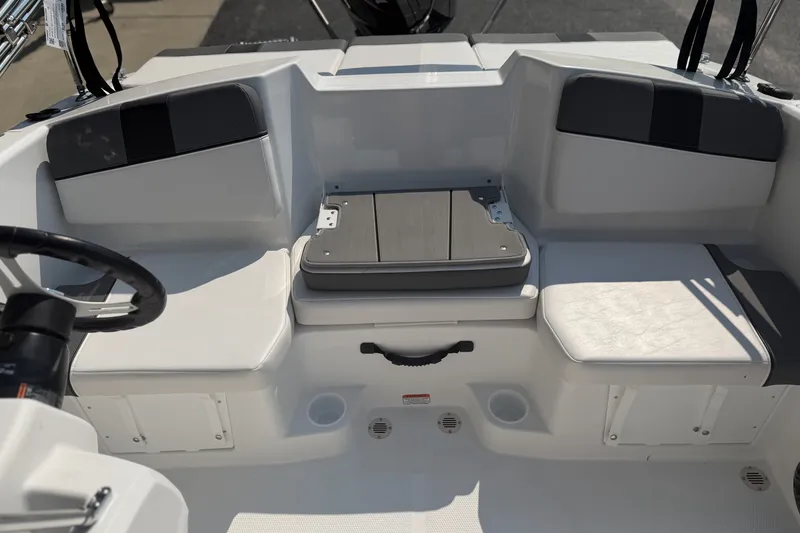 Slide: The Image of Interior seating of 2027 Tahoe T16 boat, featuring modern design and comfortable layout. - 9
