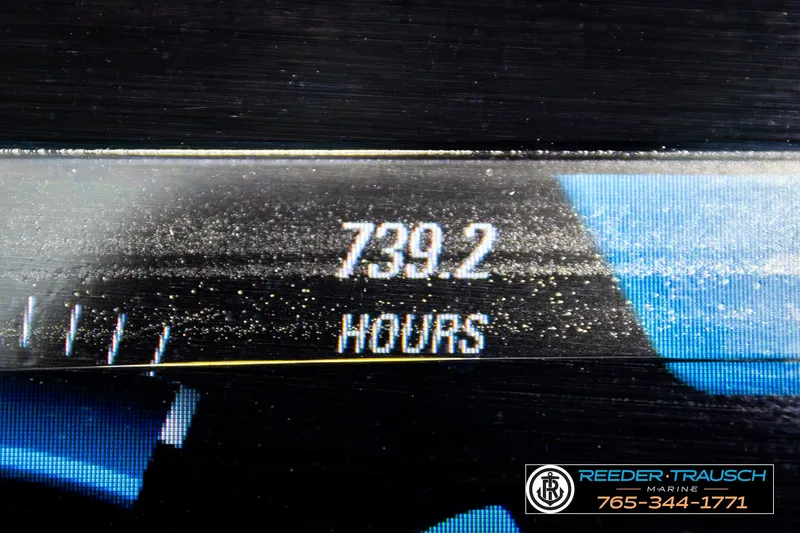 Slide: The Image of Close-up of Malibu Wakesetter 25 LSV 2017 hour meter displaying 739.2 hours. - 38