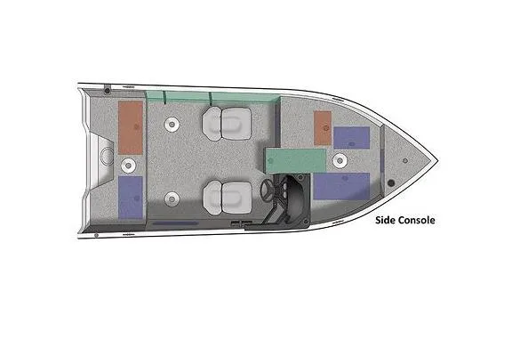 Slide: The Image of Manufacturer Provided Image: 2023 Crestliner 1650 Fish Hawk boat layout with side console design. - 20
