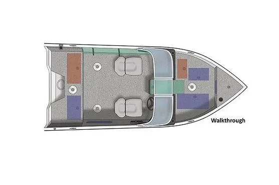 Slide: The Image of Manufacturer Provided Image: 2023 Crestliner 1650 Fish Hawk boat layout, featuring a spacious walkthrough design. - 19
