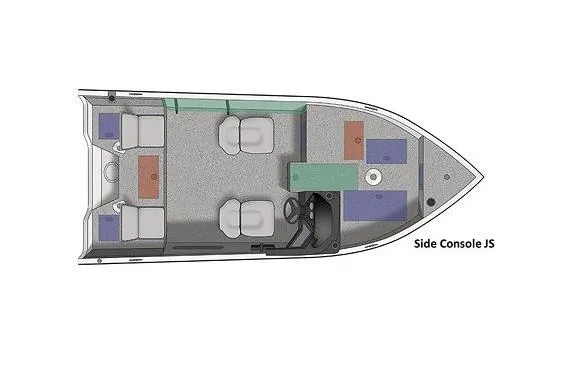 Slide: The Image of Manufacturer Provided Image: 2023 Crestliner 1650 Fish Hawk boat layout, side console, seating, storage compartments. - 18