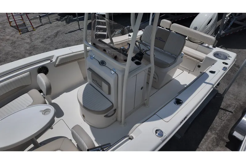 Slide: The Image of 2018 Sea Chaser 22 HFC boat interior with seating and console. - 8
