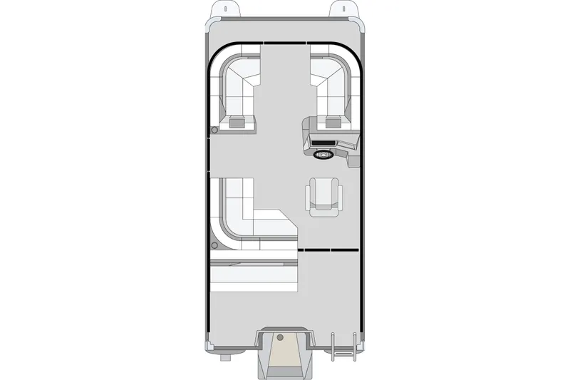Slide: The Image of Top view layout of 2025 Qwest 8518 LANAI LT pontoon boat interior design. - 10