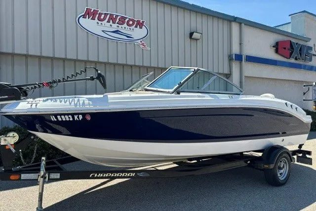 Slide: The Image of 2012 Chaparral 19 H2O Ski & Fish boat on trailer at Munson Ski & Marine. - 1