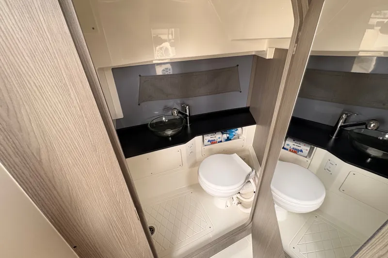 Slide: The Image of Modern bathroom in 2026 Navan C30 boat with glass sink and compact toilet. - 21