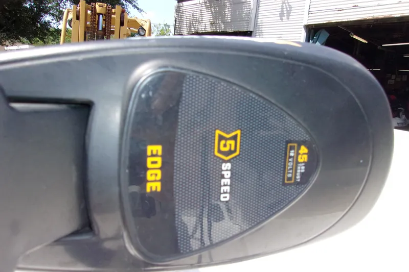 Slide: The Image of Close-up of a 5-speed Edge motor control on a 2019 Mako Pro Skiff 17 CC. - 11