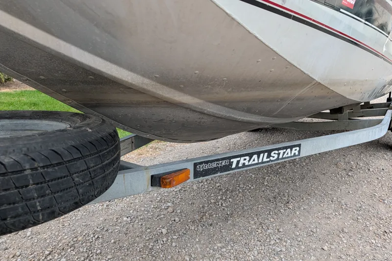 Slide: The Image of 1999 Tracker Pro Team 175 boat on Trailstar trailer, close-up view. - 11