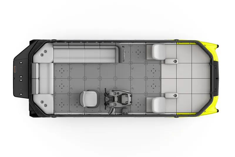 Slide: The Image of Manufacturer Provided Image: Top view of 2023 Sea-Doo Switch Sport 21 pontoon boat interior layout. - 11