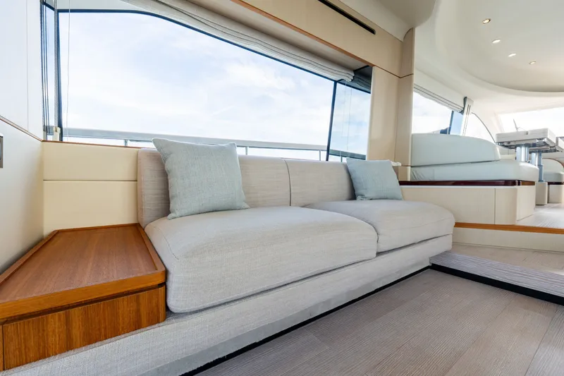 Slide: The Image of Luxurious interior of 2023 Azimut Fly 68 yacht with elegant seating and modern design. - 51