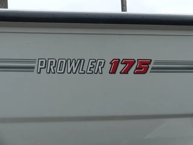 Slide: The Image of Close-up of the Alumacraft 175 PROWLER lettering on the boat hull. - 10