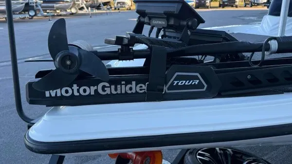 Slide: The Image of Close-up of a MotorGuide Tour motor on a 2022 Caymas CX 20 PRO boat. - 9