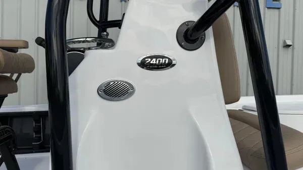 Slide: The Image of Close-up of a 2026 Blazer PureBay 2400 helm with seating and controls. - 3