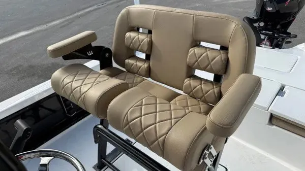 Slide: The Image of The 2026 Blazer PureBay 2400 features luxurious, quilted seats with armrests and a sleek design. - 15