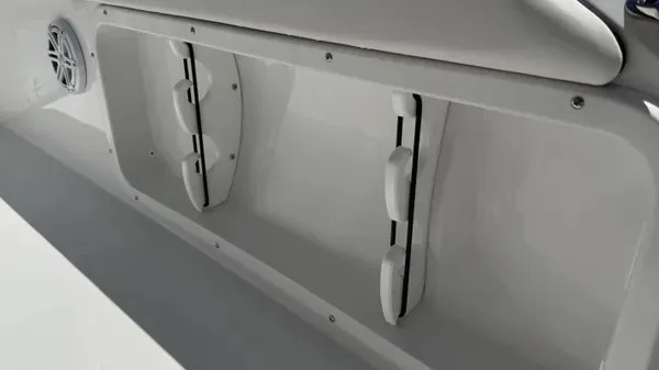 Slide: The Image of Close-up of a boat interior with speaker and grab handles. - 15
