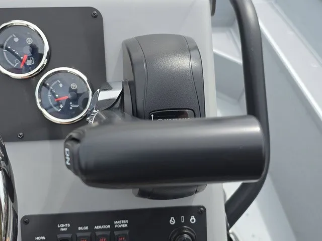 Slide: The Image of Close-up of a G3 Bay 17 helm with throttle and gauges. - 30