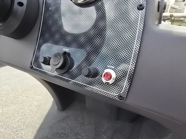 Slide: The Image of Close-up of a boat panel with switches and sockets. - 29