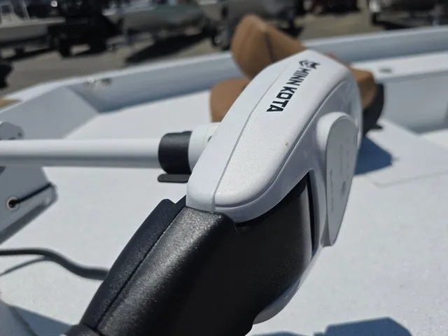 Slide: The Image of Close-up of a Minn Kota motor on an Xpress SW20B boat. - 11