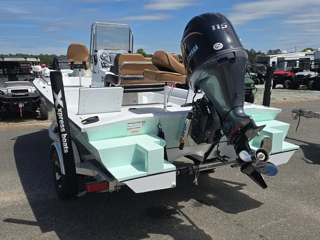 Slide: The Image of Xpress SW20B 2026 with Yamaha outboard motor, on a trailer, ready for adventure. - 5
