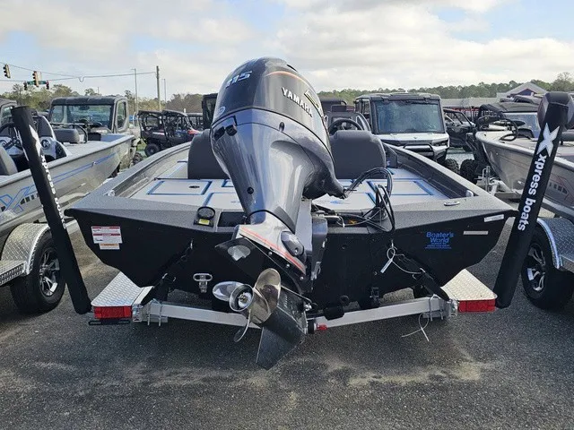 Slide: The Image of The image shows a 2026 Xpress H18C Crappie boat with a Yamaha outboard motor. - 7