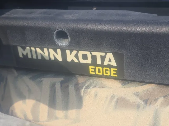 Slide: The Image of Close-up of a Minn Kota Edge trolling motor on a Lowe Skorpion SS boat. - 12