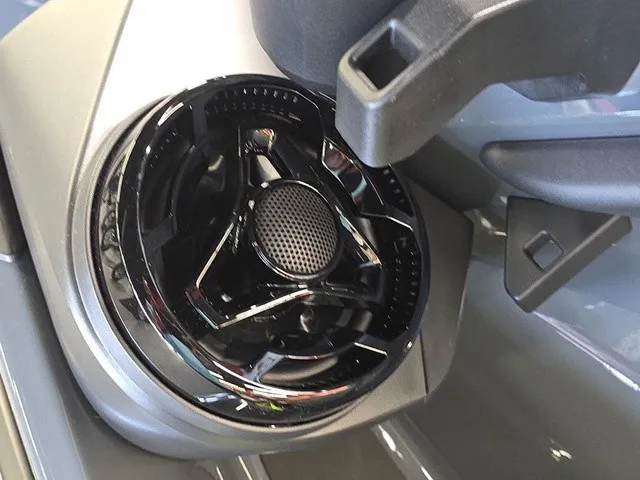 Slide: The Image of Close-up of a speaker in a 2026 Sea-Doo Explorer Pro. - 10