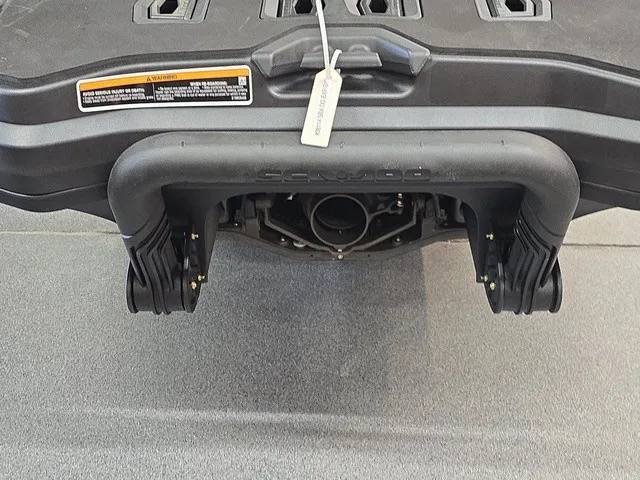 Slide: The Image of Close-up of the stern of a 2026 Sea-Doo Explorer Pro with a rugged design. - 19