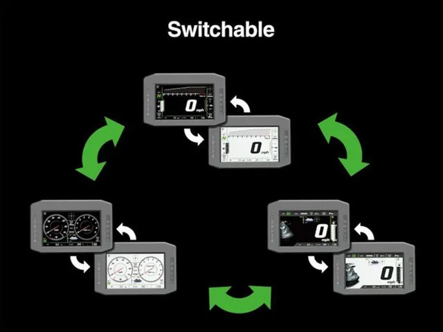 Slide: The Image of Display of the switchable digital screens for the 2026 Kawasaki Jet Ski STX. - 14