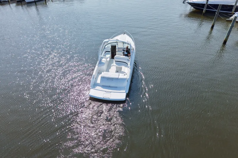 Slide: The Image of Aerial view of a Formula 280 Sun Sport boat cruising on calm water. - 14