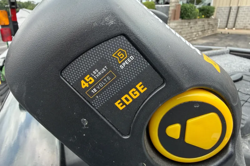 Slide: The Image of Trolling motor control panel on 2024 Tracker Pro Team 175 TF boat, 45 lbs thrust, 5-speed. - 24