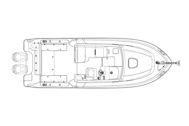 Slide: The Image of Manufacturer Provided Image: Top view schematic of 2019 Boston Whaler 315 Conquest Pilothouse boat. - 11