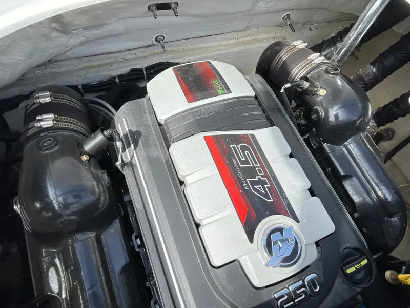 Slide: The Image of A 4.5-liter, 250 HP engine in a 2018 Hurricane SS202 boat. - 35