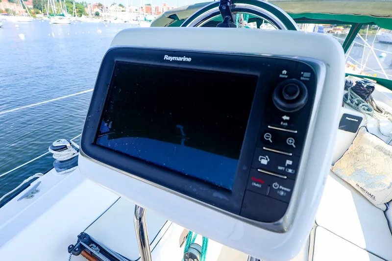 Slide: The Image of Close-up of Raymarine navigation system on 1988 Tartan 34-2 sailboat. - 15